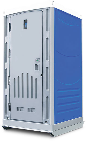 Laguna portable toilet with blue colour wall