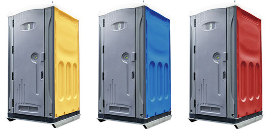 Yellow Red Blue Door Colours of billabong portabletoilet